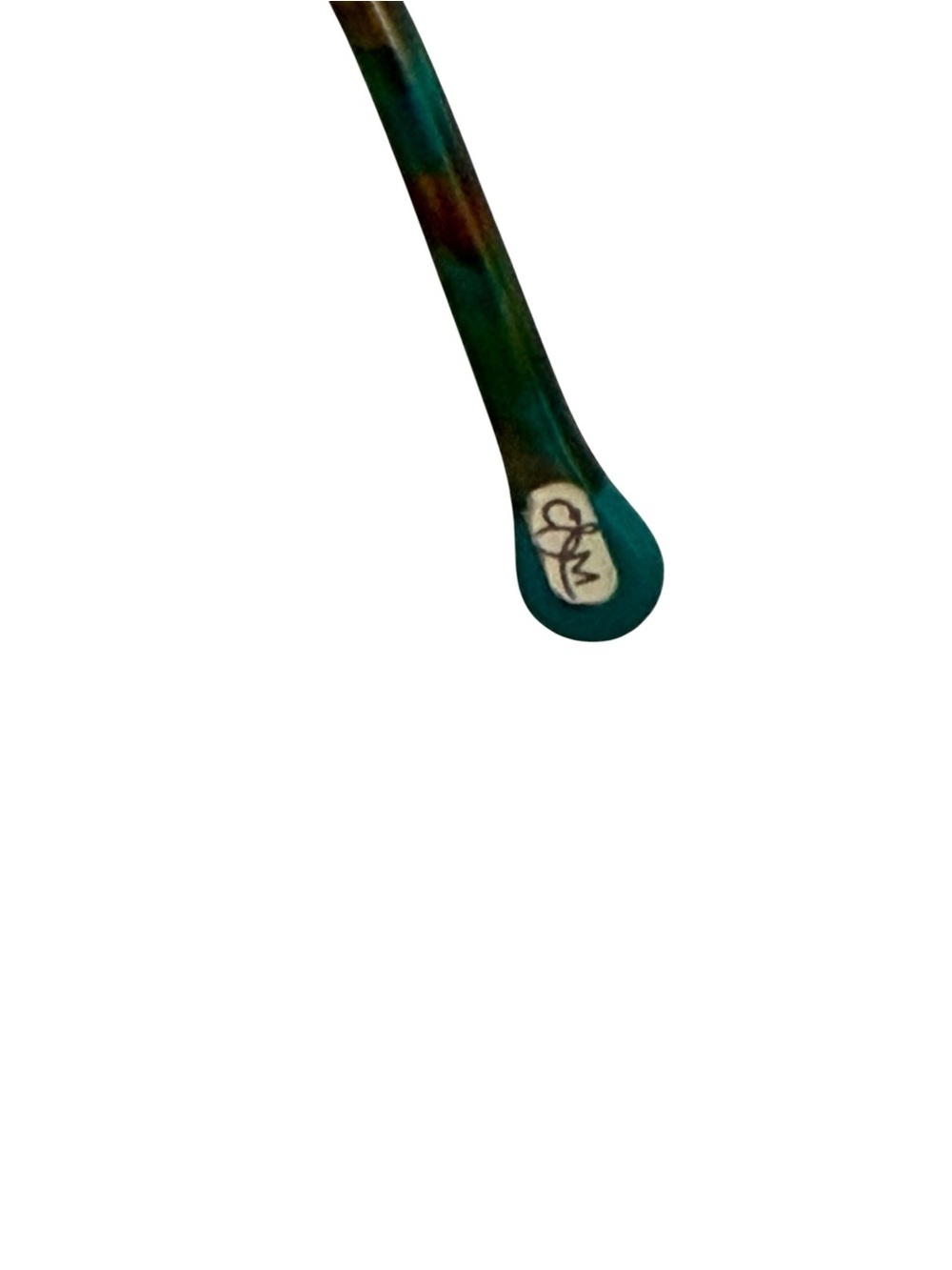 Angular Round Tortoiseshell Frames in Teal & Brown - Picture 3 of 4